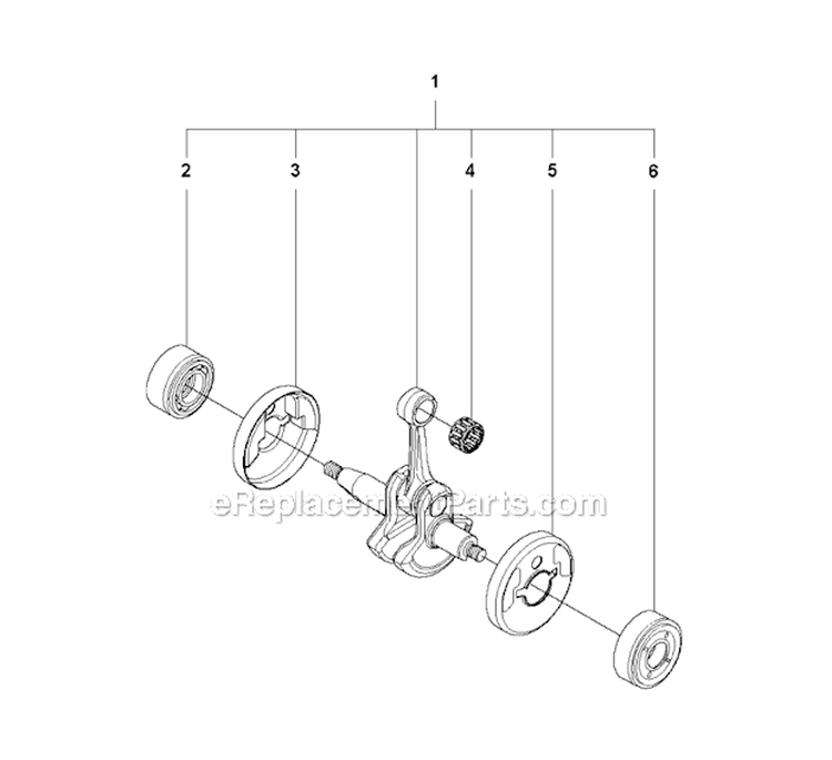 Crankshaft Diagram and Parts List for 327PT5S 2012-01 Husqvarna Pole Saw