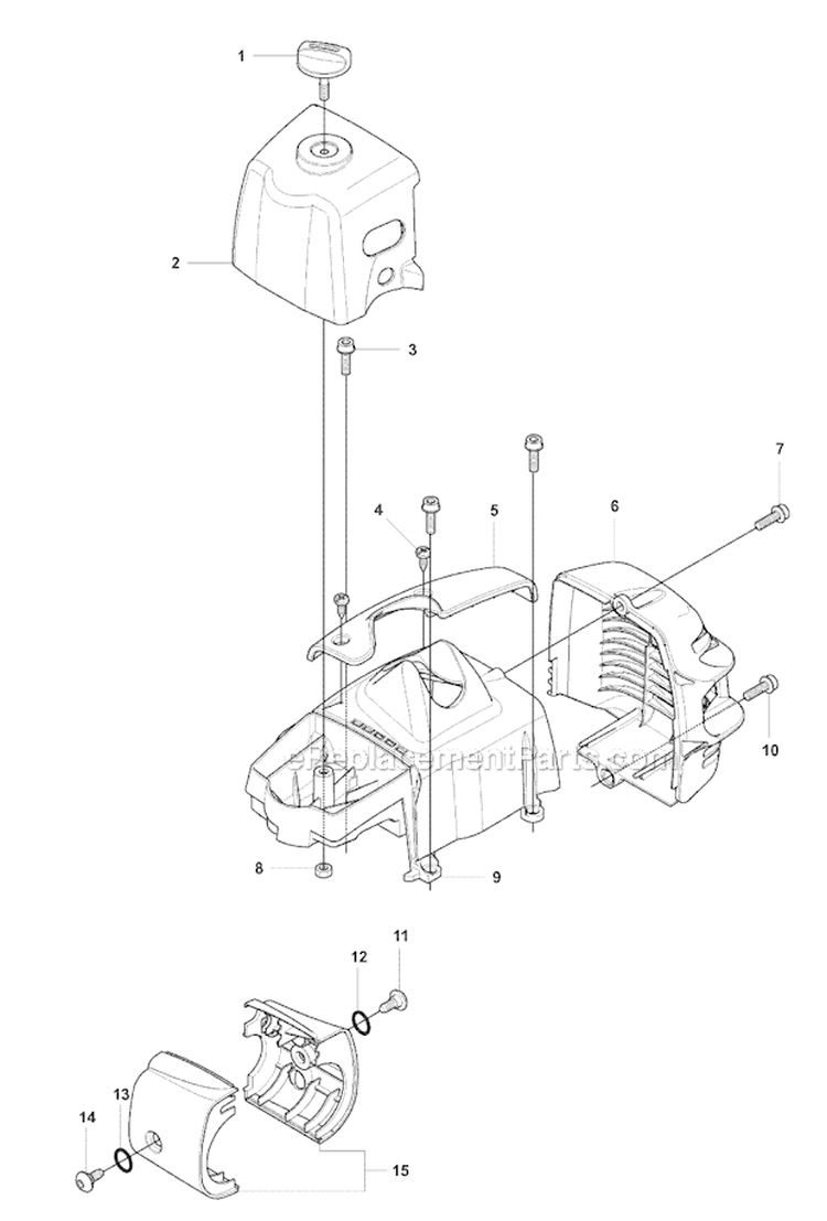 Cover Diagram and Parts List for 327RDX 2008-03 Husqvarna Brush Cutter