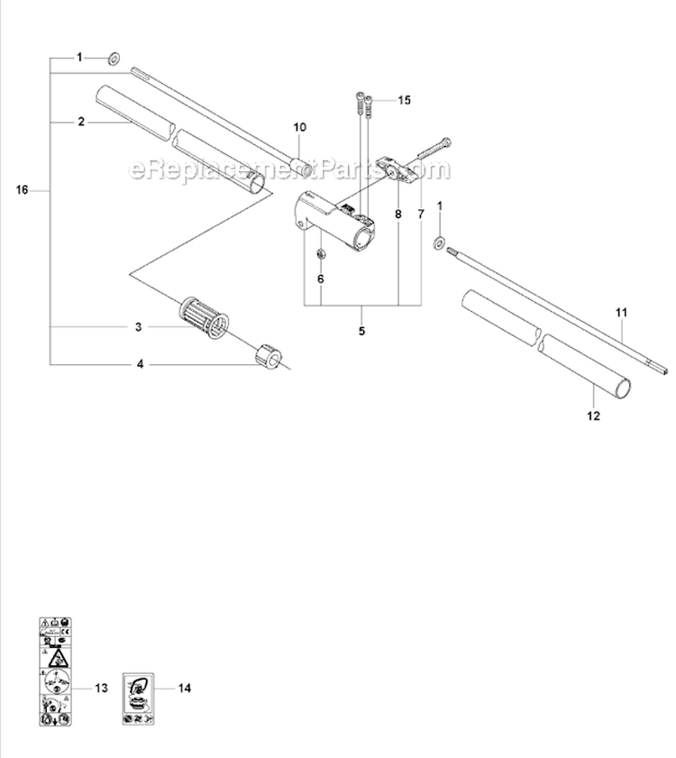 Shaft Diagram and Parts List for 327RDX 2012-01 Husqvarna Brush Cutter