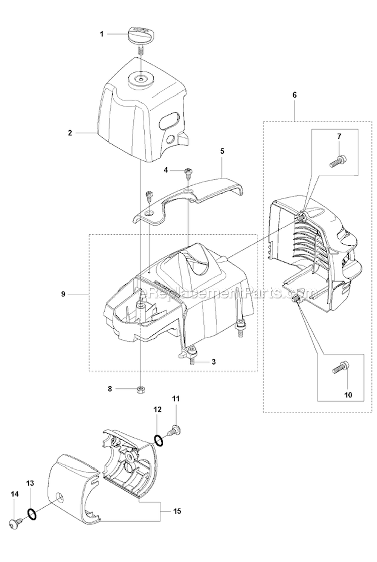 Cover 2 Diagram and Parts List for 327RDX 2012-01 Husqvarna Brush Cutter