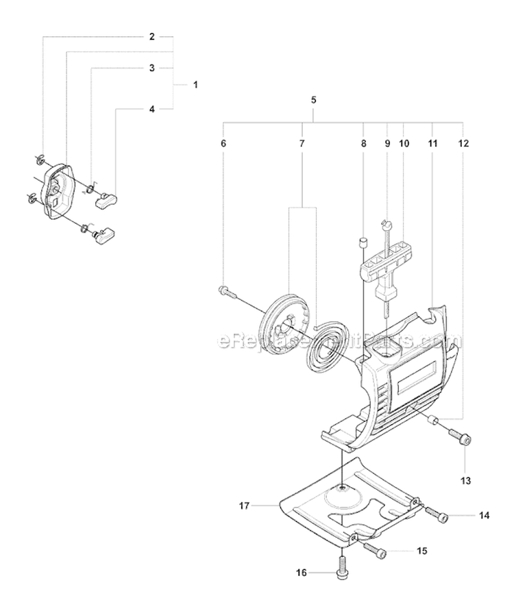 Starter 2 Diagram and Parts List for 327RJX 2008-03 Husqvarna Brush Cutter