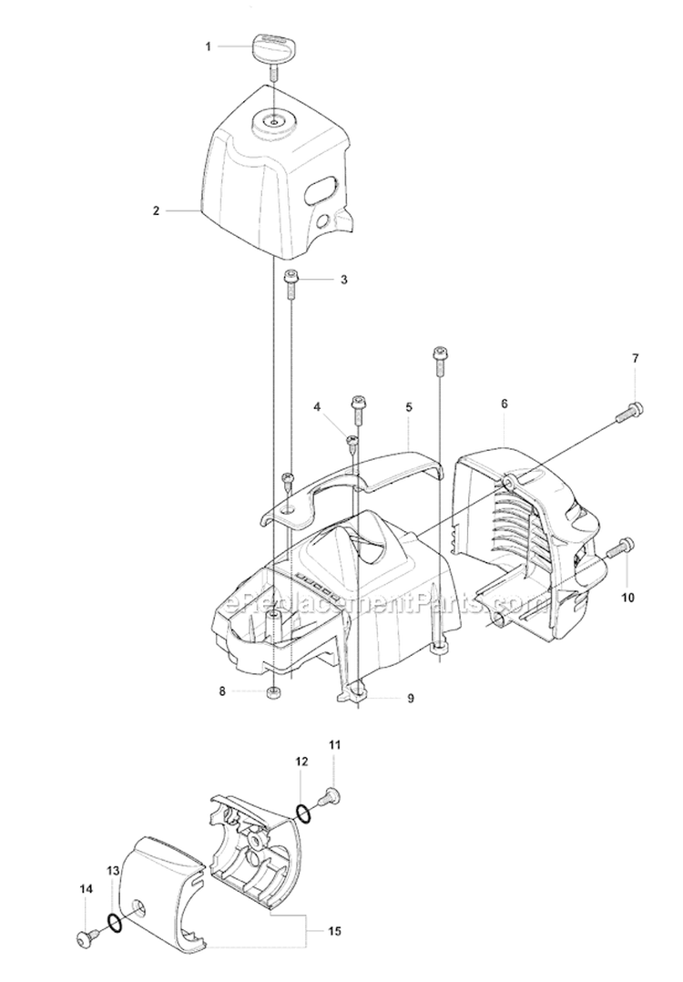 Cover Diagram and Parts List for 327RJX 2008-03 Husqvarna Brush Cutter