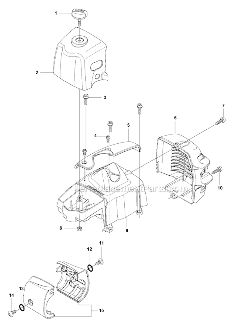 Cover 1 Diagram and Parts List for 327RJX 2009-10 Husqvarna Brush Cutter