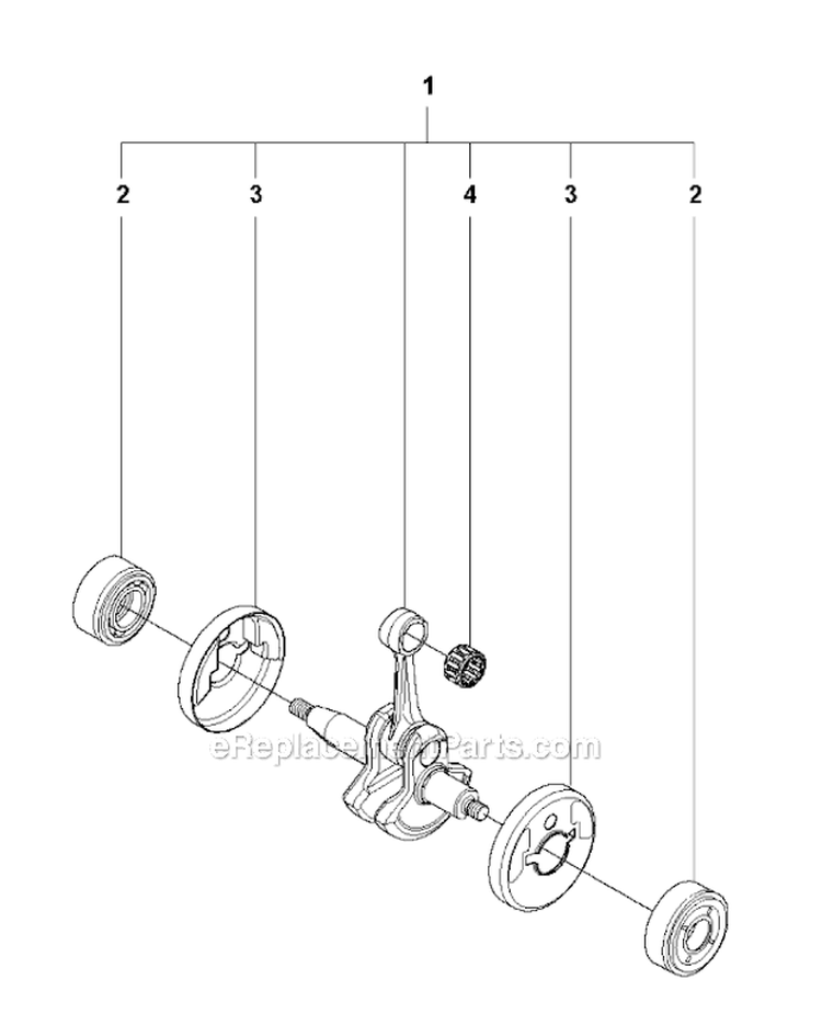 Crankshaft Diagram and Parts List for 327RJX 2009-10 Husqvarna Brush Cutter