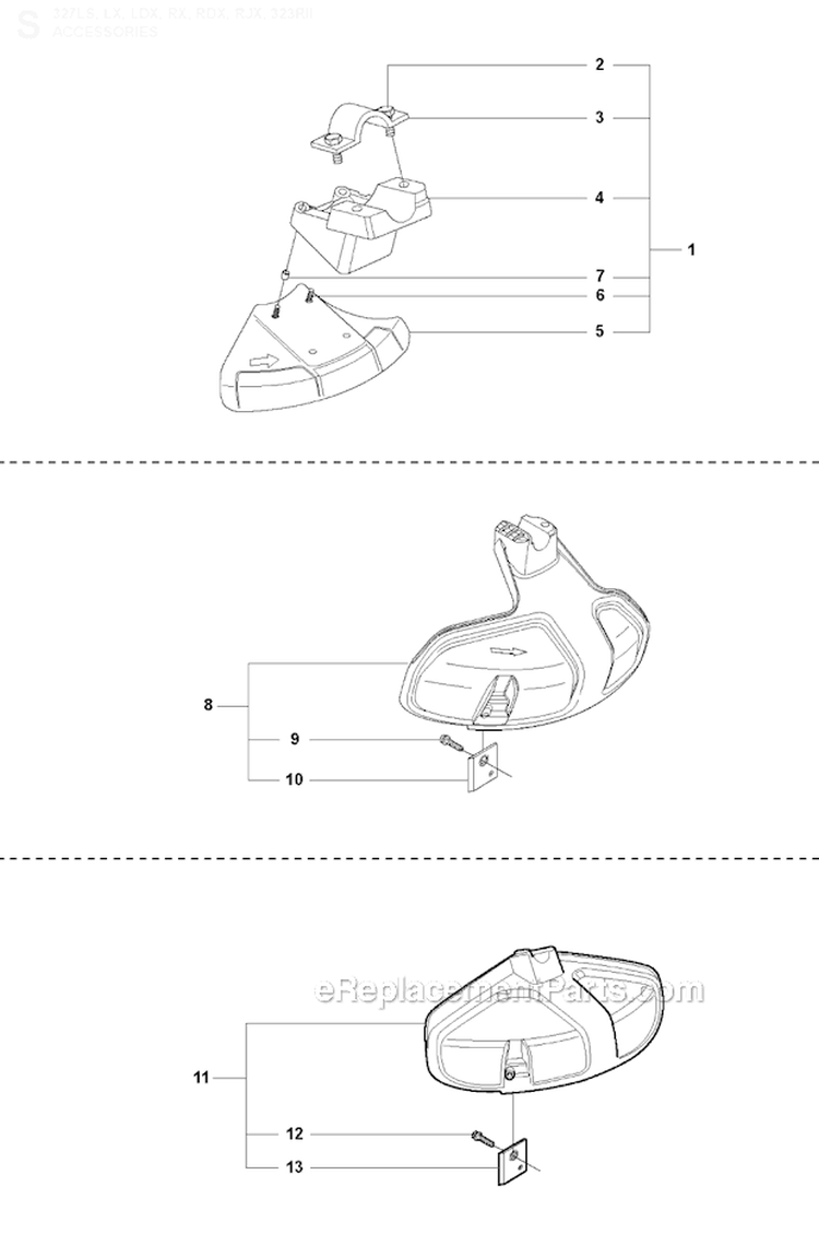 Accessories 2 Diagram and Parts List for 327RJX 2012-01 Husqvarna Brush Cutter