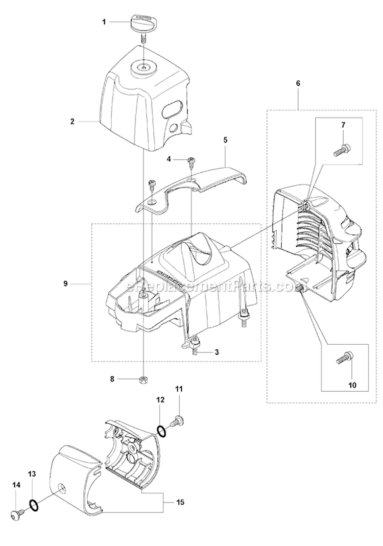 Cover 2 Diagram and Parts List for 327RJX 2012-01 Husqvarna Brush Cutter