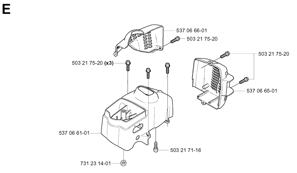 Cover Diagram and Parts List for 326HE4X 20013500001 - 20033100000 Husqvarna Hedge Trimmer