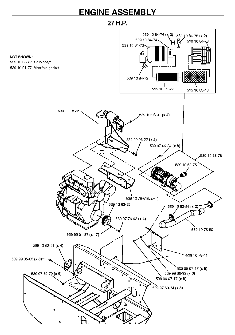 Engine Diagram and Parts List for BZ27C (968999315)(2006-04) Husqvarna Lawn Tractor