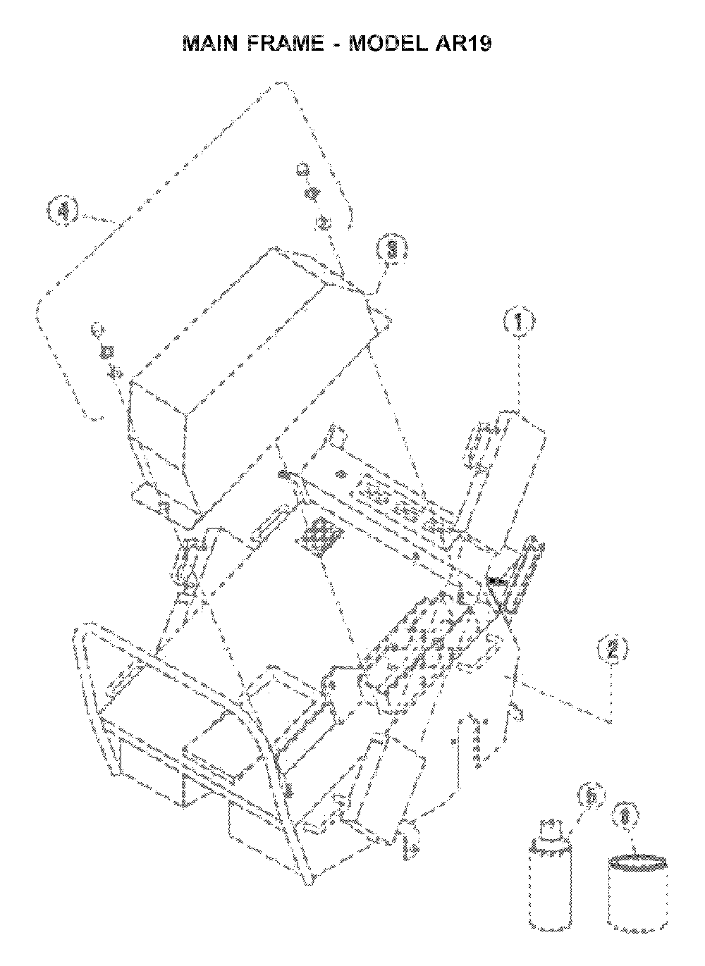 Mainframe, Right Side Diagram and Parts List for AR25H (968981104)(2005-11) Husqvarna Dethatcher