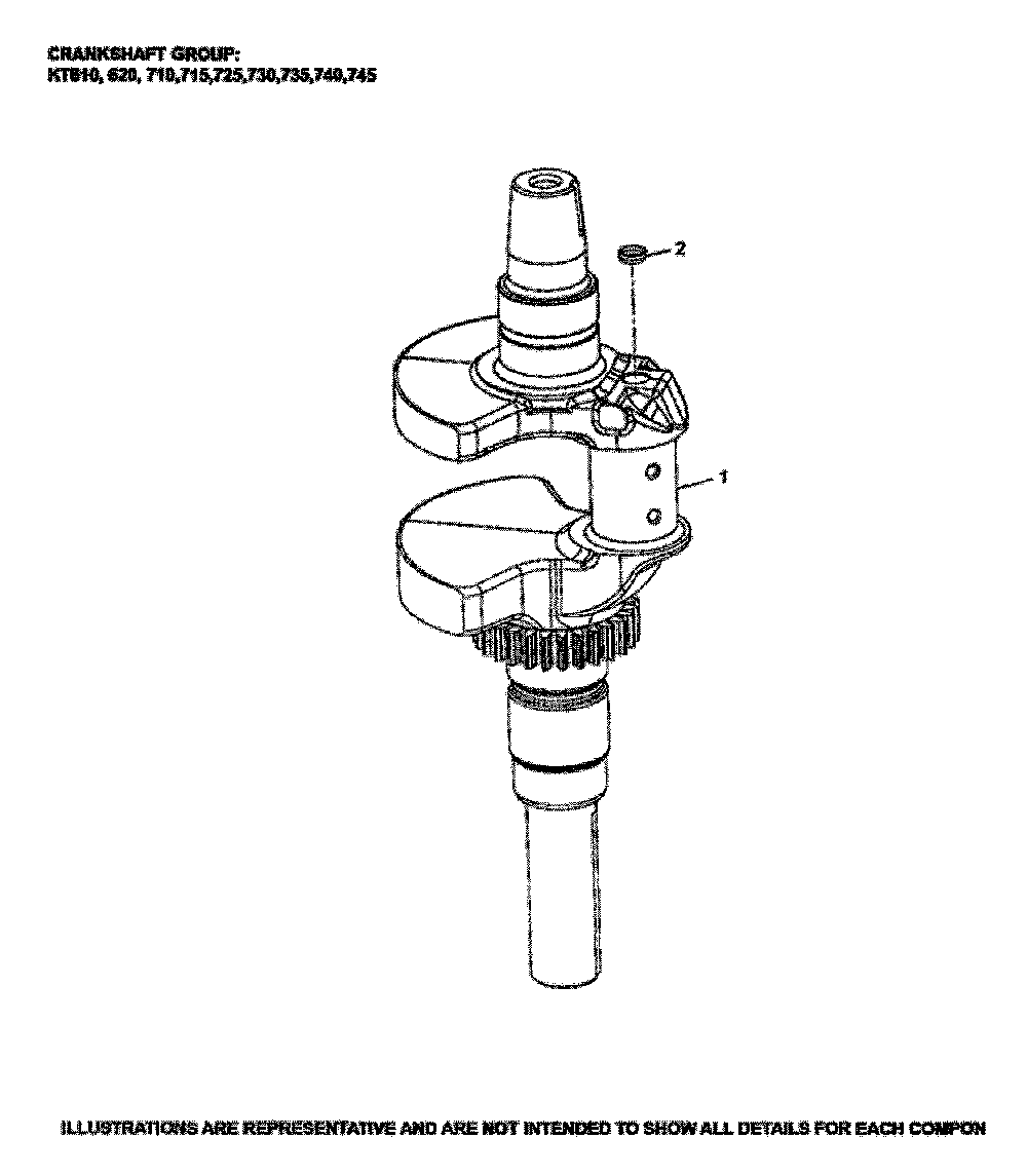 Crankshaft Diagram and Parts List for LGT48DXL-96043026000  Husqvarna Lawn Tractor