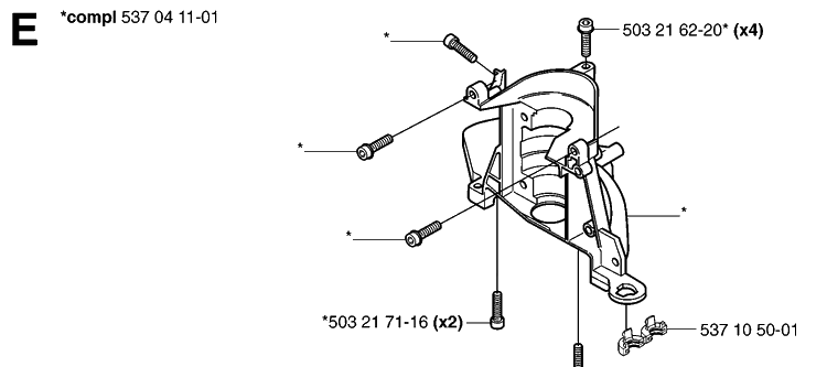 Crankcase Diagram and Parts List for 325HS99 (X-SERIES)(20030100001-20063600000) Husqvarna Hedge Trimmer