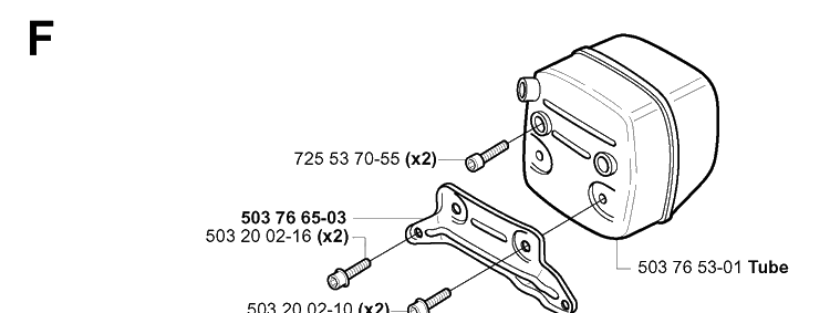 Muffler Diagram and Parts List for 371K 2002-01 Husqvarna Lawn Tractor Accessories