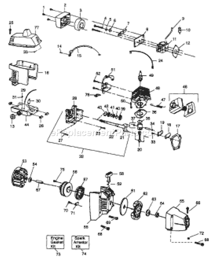 Page B Diagram and Parts List for 32L 32 L 1996-10 Husqvarna Trimmer