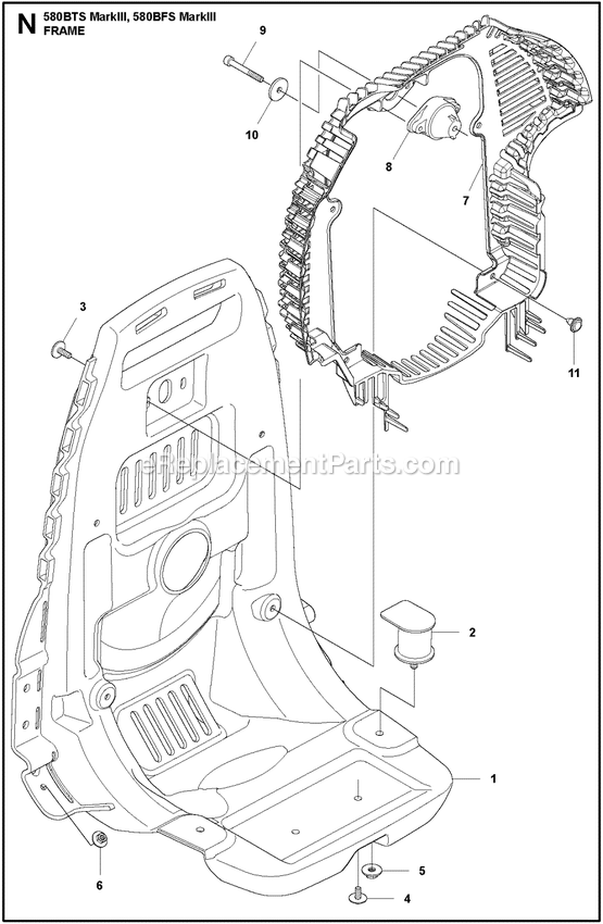 Fuel Tank Diagram and Parts List for 580BTSMARKIII  Husqvarna Leaf Blower / Vacuum