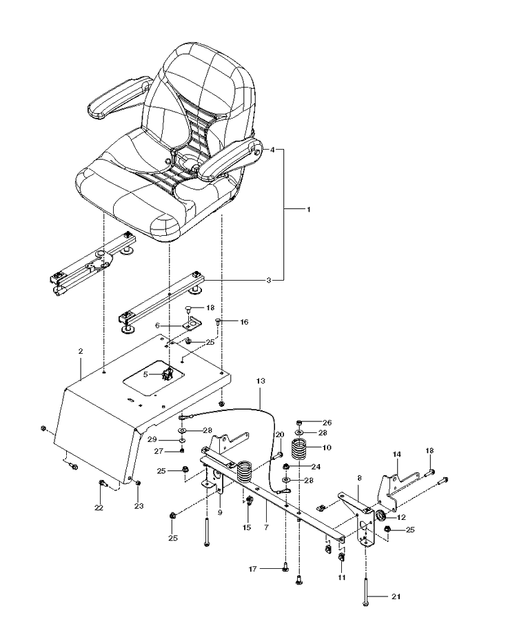Seat Diagram and Parts List for MZ61 (967277502)(2013-11) Husqvarna Lawn Mower