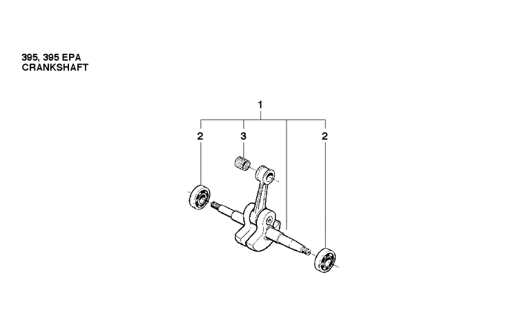 Crankshaft Diagram and Parts List for 395XP/ (XPG - 395 XP EPA)(20163900001-20193499999) Husqvarna Chainsaw