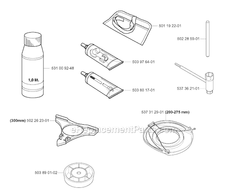Accessories Diagram and Parts List for 333R 2005-06 Husqvarna Brush Cutter