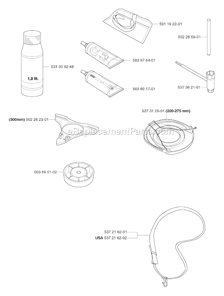 Accessories Diagram and Parts List for 333R 2006-10 Husqvarna Brush Cutter