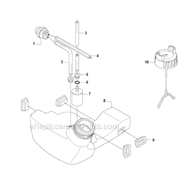 Cylinder Piston Diagram and Parts List for 333R 2008-10 Husqvarna Brush Cutter
