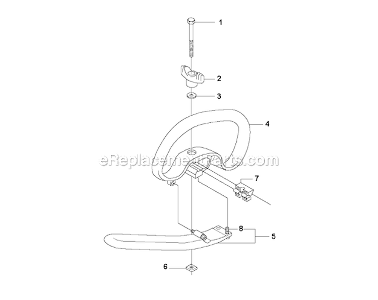 Handle Diagram and Parts List for 333R 2008-10 Husqvarna Brush Cutter