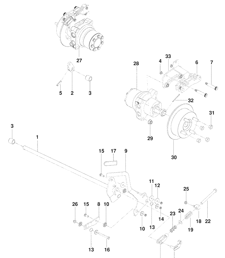 Parking Brake Diagram and Parts List for PZ6034FX (966516801)(2009-09) Husqvarna Lawn Mower