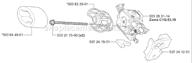 Page A Diagram and Parts List for 334T 334 T 2003-05 Husqvarna Chainsaw