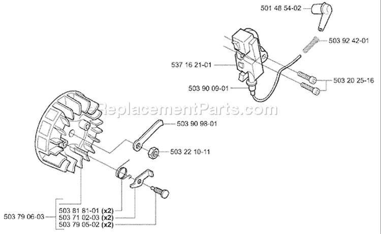 Page H Diagram and Parts List for 334T 334 T 2003-05 Husqvarna Chainsaw