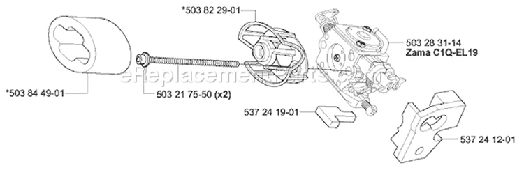 Page A Diagram and Parts List for 334T 334 T 2003-11 Husqvarna Chainsaw