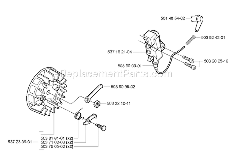 Page H Diagram and Parts List for 334T 334 T 2005-03 Husqvarna Chainsaw