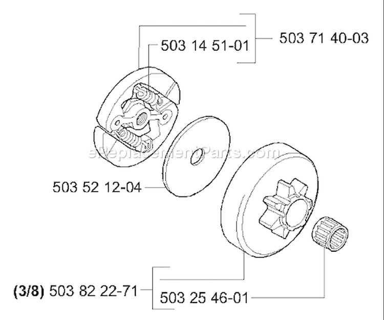 Page D Diagram and Parts List for 334T 334 T 2006-01 Husqvarna Chainsaw