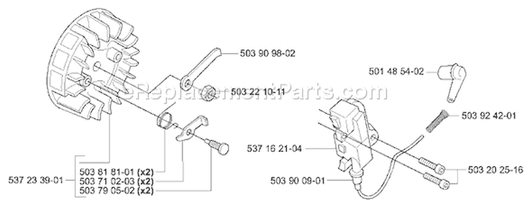 Page H Diagram and Parts List for 334T 334 T 2006-01 Husqvarna Chainsaw