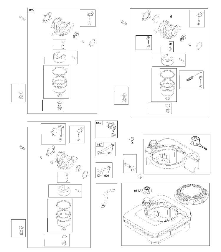 Fuel System Diagram and Parts List for 122T025045H1 2017-01 Husqvarna Engine