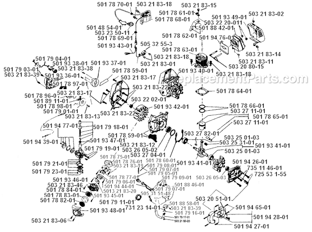 Page B Diagram and Parts List for 24H 1985-01 Husqvarna Trimmer