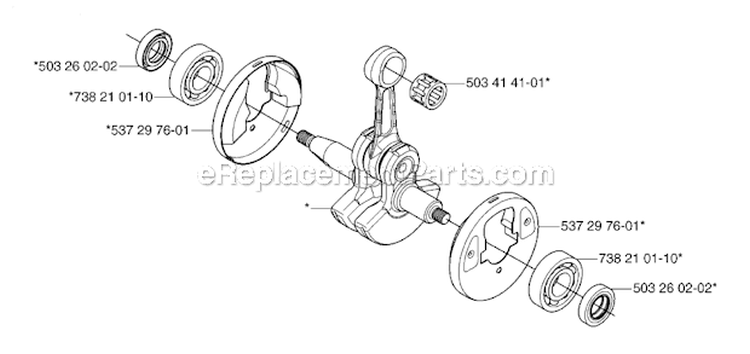 Crankshaft Diagram and Parts List for 335RJX 2007-01 Husqvarna Brush Cutter