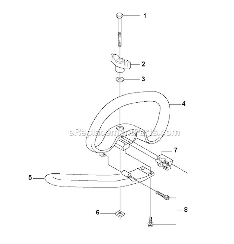 Handle 1 Diagram and Parts List for 335RJX 2008-10 Husqvarna Brush Cutter