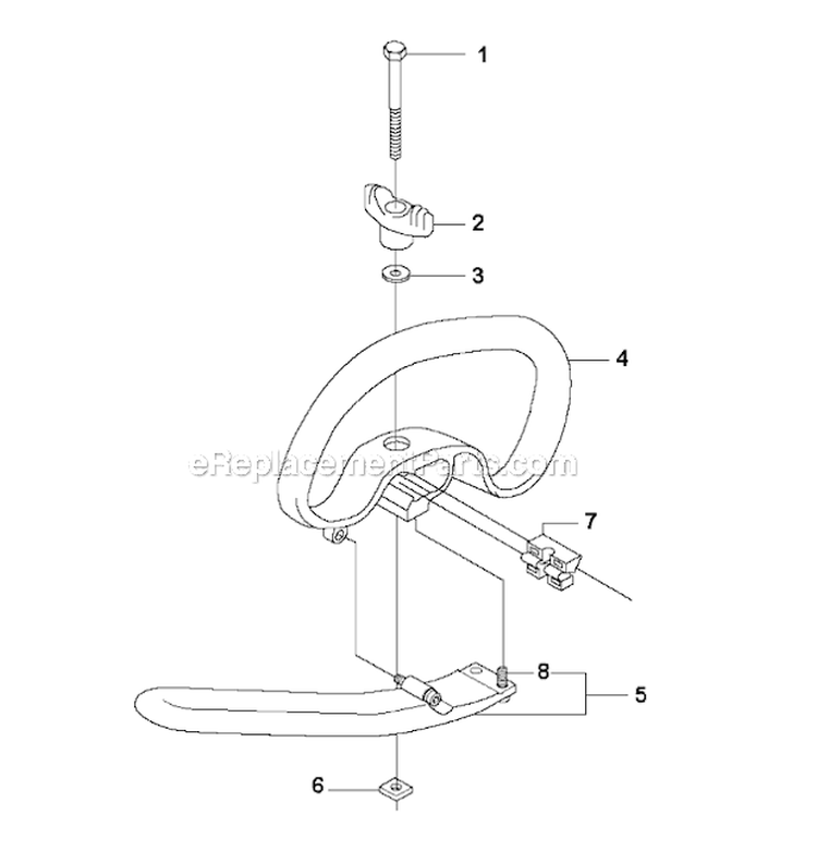 Handle 2 Diagram and Parts List for 335RJX 2008-10 Husqvarna Brush Cutter