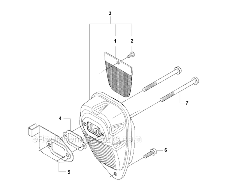 Muffler Diagram and Parts List for 335RJX 2008-10 Husqvarna Brush Cutter