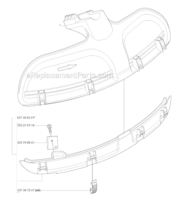 Guards Diagram and Parts List for 335RX 2005-06 Husqvarna Brush Cutter