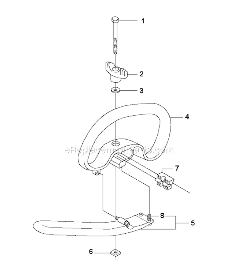 Handle 2 Diagram and Parts List for 335RX 2008-10 Husqvarna Brush Cutter