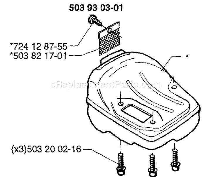 Page F Diagram and Parts List for 335XPT 335 XPT 1997-01 Husqvarna Chainsaw
