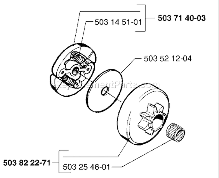 Page G Diagram and Parts List for 335XPT 335 XPT 1997-01 Husqvarna Chainsaw