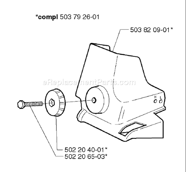 Page L Diagram and Parts List for 335XPT 335 XPT 1999-03 Husqvarna Chainsaw