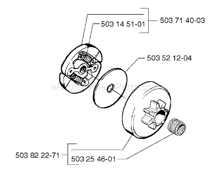 Page B Diagram and Parts List for 335XPT 335 XPT 1999-03 Husqvarna Chainsaw