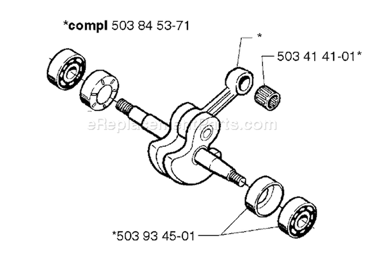 Page E Diagram and Parts List for 335XPT 335 XPT 1999-03 Husqvarna Chainsaw