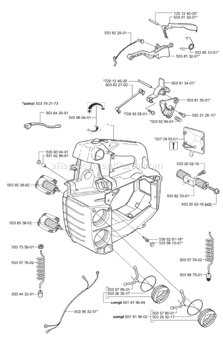 Page L Diagram and Parts List for 335XPT 335 XPT 2001-05 Husqvarna Chainsaw