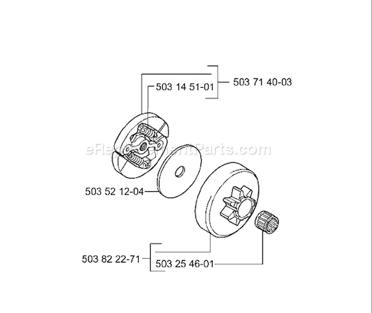Page E Diagram and Parts List for 335XPT 335 XPT 2001-05 Husqvarna Chainsaw