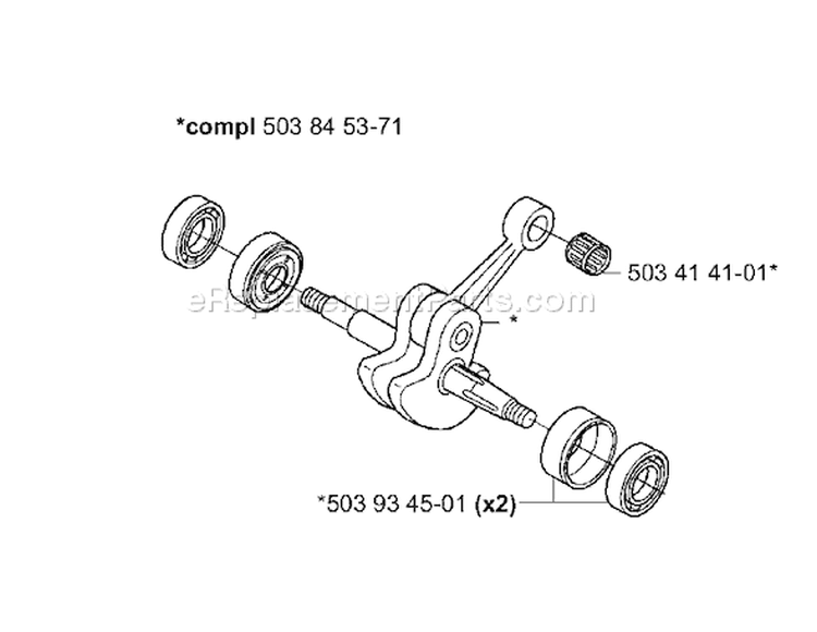 Page G Diagram and Parts List for 335XPT 335 XPT 2001-05 Husqvarna Chainsaw
