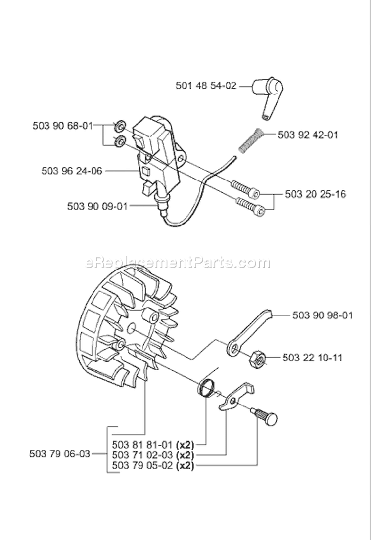 Page H Diagram and Parts List for 335XPT 335 XPT 2001-05 Husqvarna Chainsaw