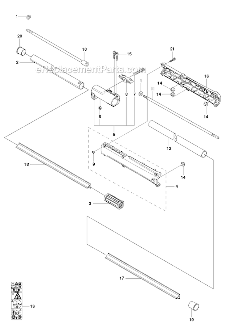 Bevel Gear Diagram and Parts List for 336FRD 2011-02 Husqvarna Brush Cutter