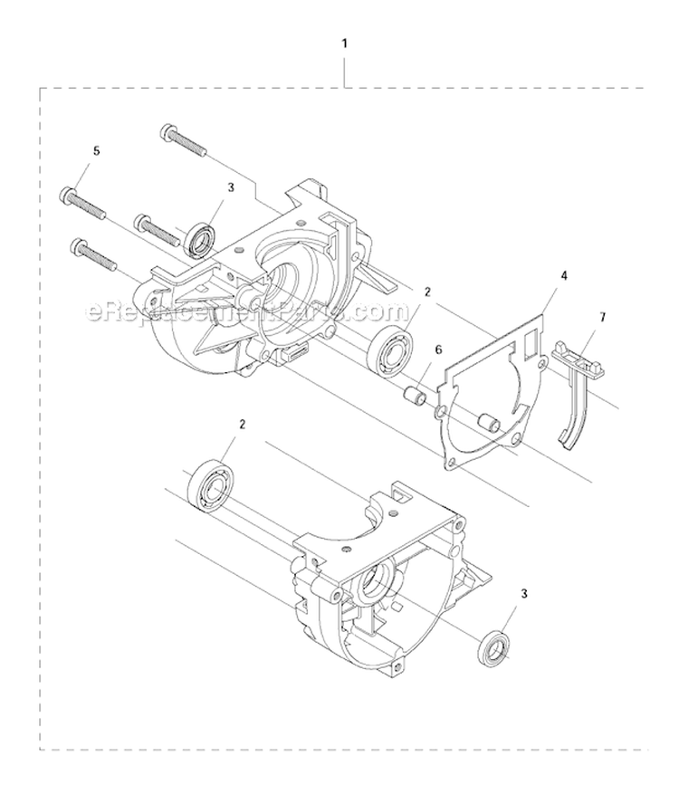 Crankcase Diagram and Parts List for 336FRD 2011-02 Husqvarna Brush Cutter